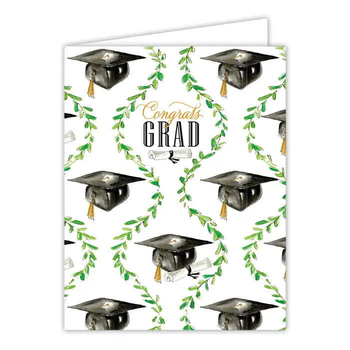 Congrats Grad Caps and Vine Gift Card Greeting