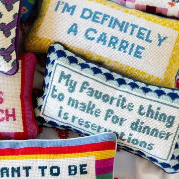 Reservations Needlepoint Pillow