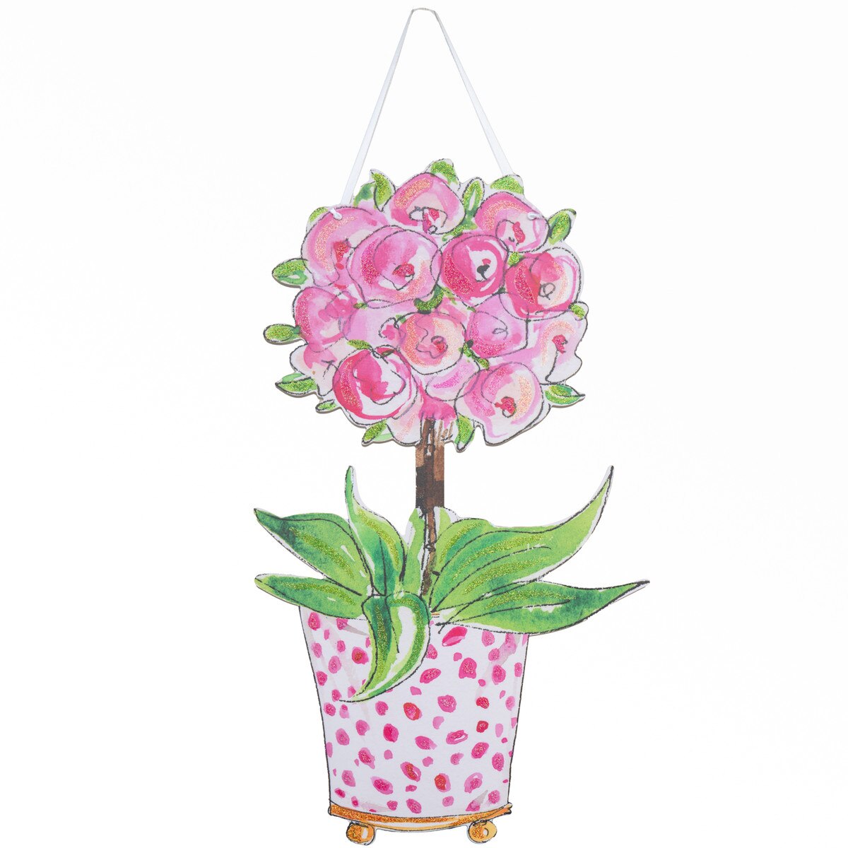 Pink Rose PVC Door Hanger