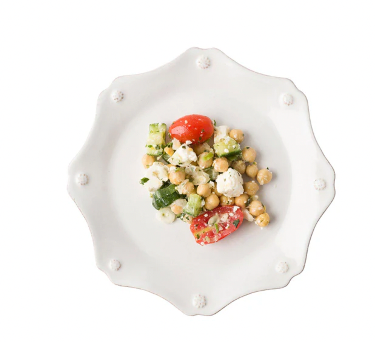 Berry & Thread Scallop Salad Plate - Whitewash