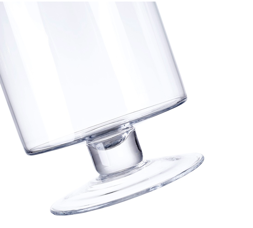 Clear Glass Hurricane w/ Pedestal