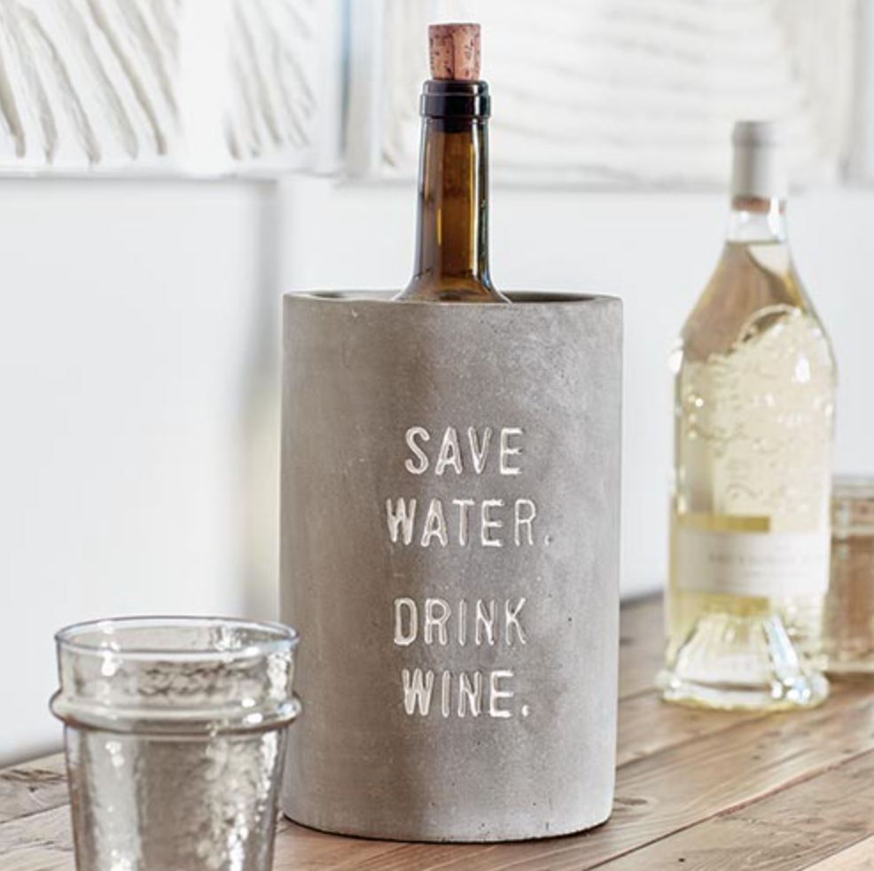 Cement Wine Chiller - Save Water. Drink Wine.