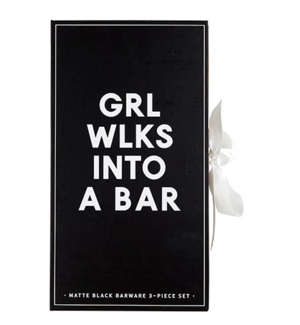 Matte Black Barware Book Box - Grl Wlks Into a Bar