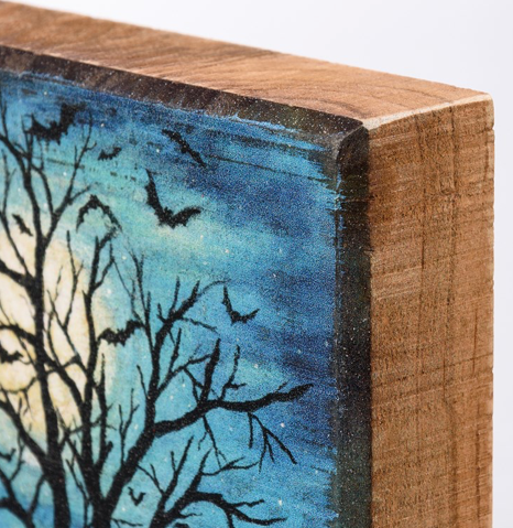 Haunted Tree Block Sign