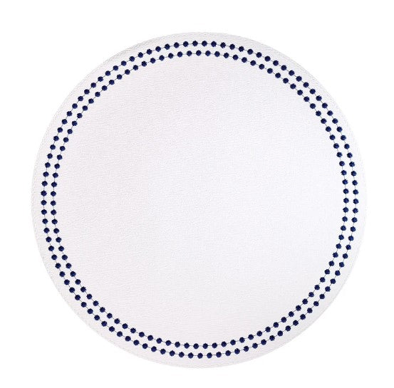 Pearls Pure White Navy Placemat