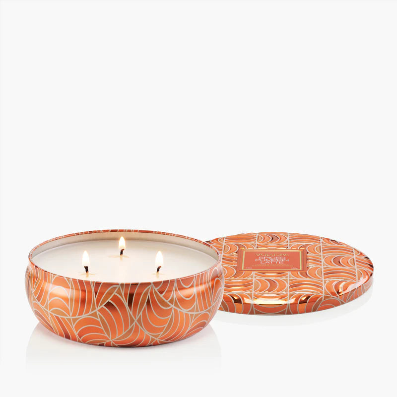 Spiced Pumpkin Latte 3 Wick Tin