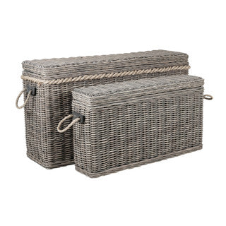 Sabrina Basket Console With Storage, Kubu Grey