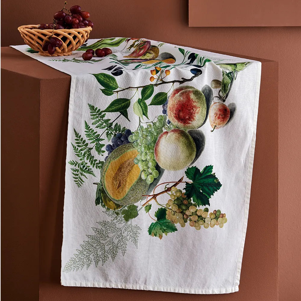 Abondance D'Automne Naturel Tablerunner, Cotton-Linen Blend