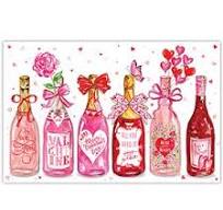 Handpainted Valentine Bottles Placemat