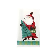 Old St. Nick Green Guest Towel