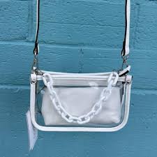 White Jessica Vegan Clear Crossbody