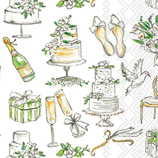 Paper Guest Towel Pack of 16 Wedding Cakes