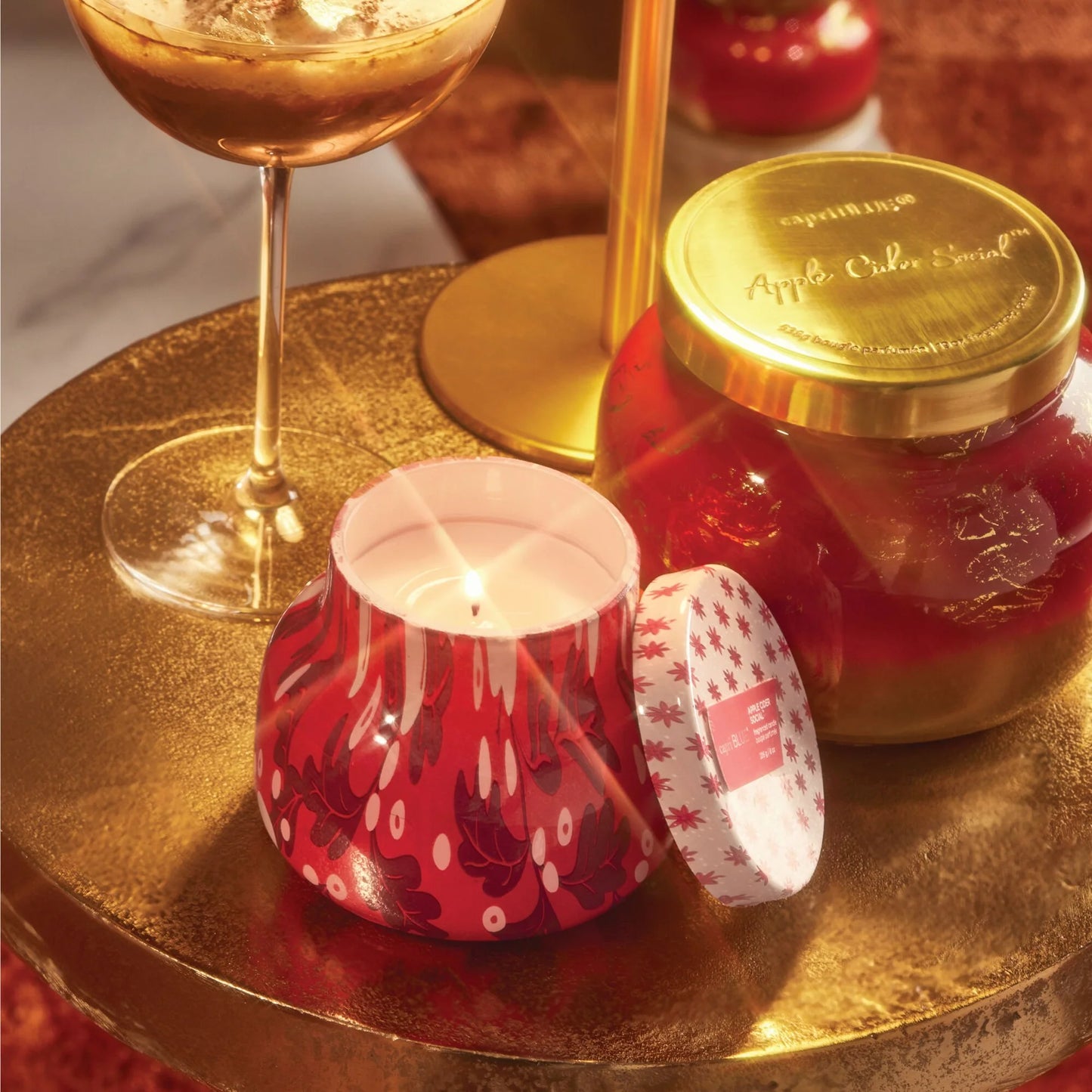 Apple Cider Social Holiday Pattern Play Petite Candle