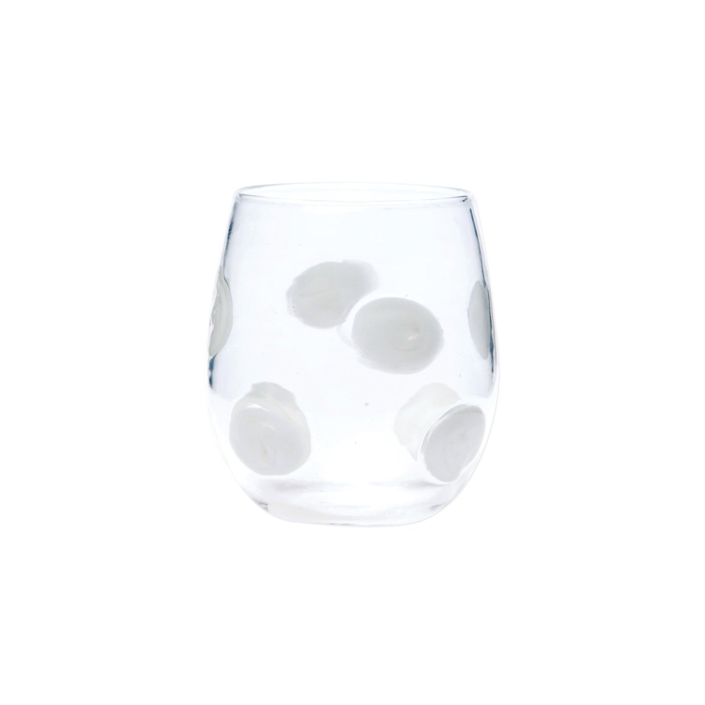 Drop Stemless Wine Glass, White