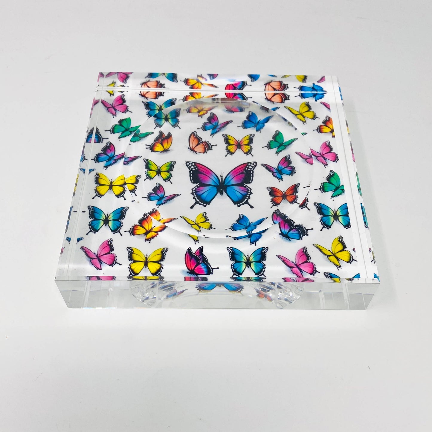 Acrylic Block Butterfly Candy Dish Catchall