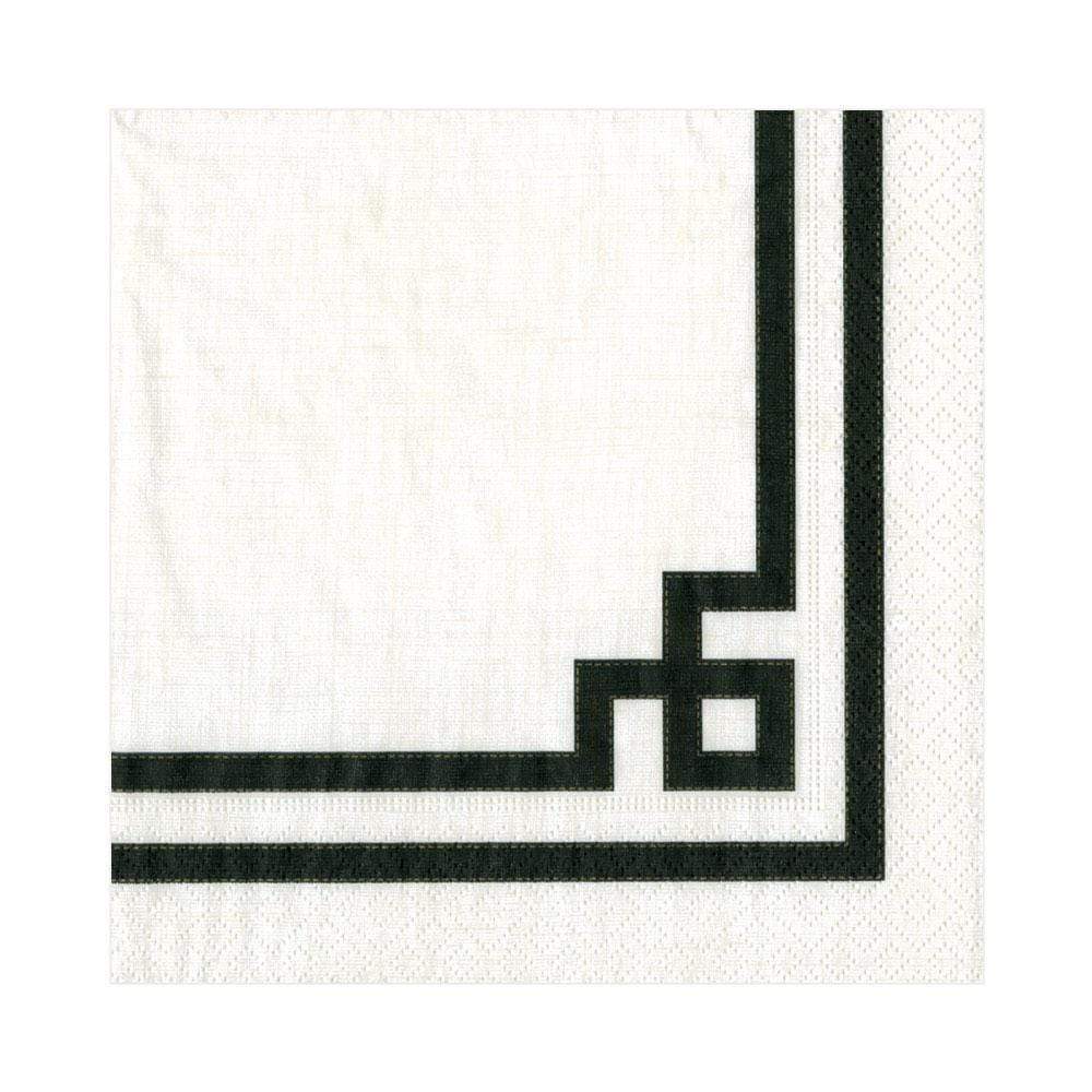 Rive Gauche Paper Luncheon Napkins, Black & White - 20 Per Package