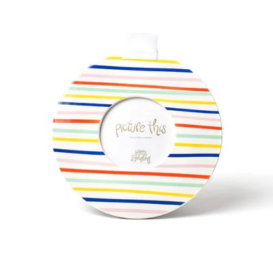 Happy Line Up Medium Stripe Mini Round Frame