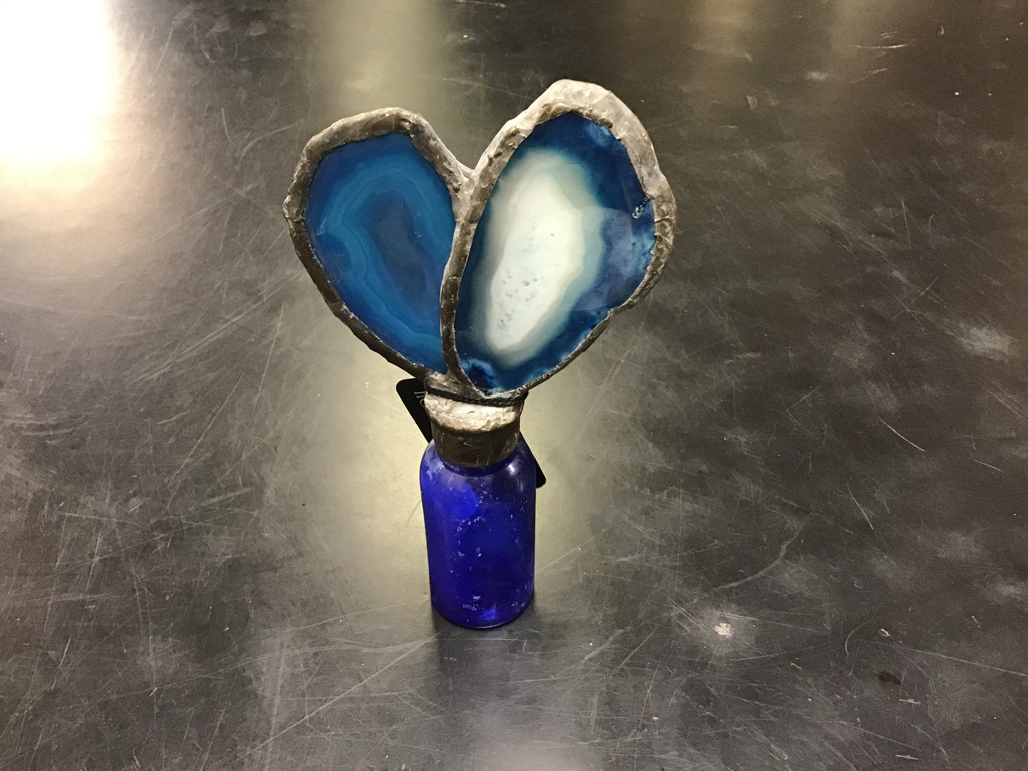 Double Blue Agate Navy Bottle
