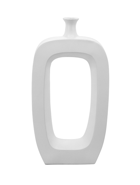 Vase w/ Cut-Out 14in, White