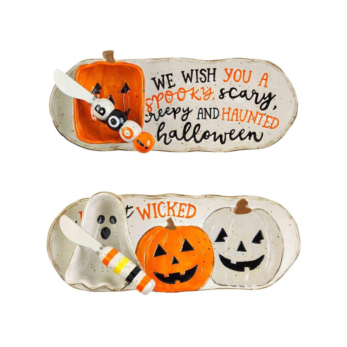 Haunted Halloween Dip And Tray Set