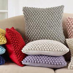 Aqua Crochet Pompom Pillow