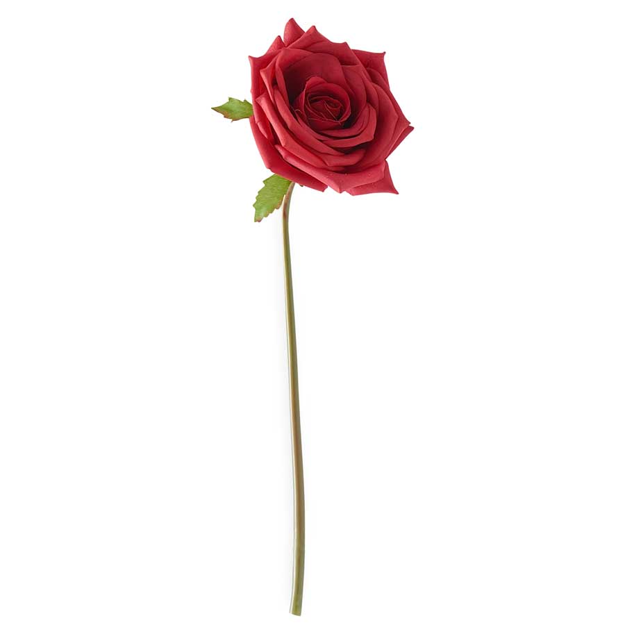 Red Real Touch Full Bloom Rose Stem