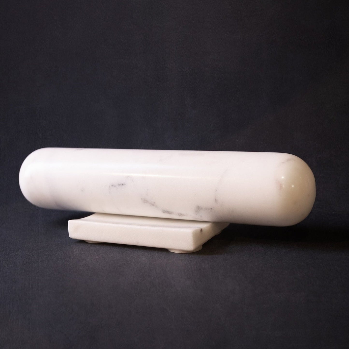 White Marble Rolling Pin w/ Base