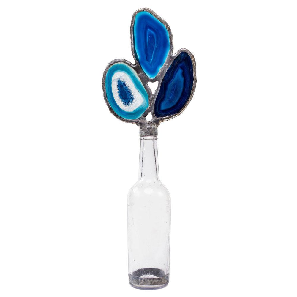 Triple Blue Agate Bottle