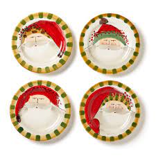 Old St. Nick Assorted Round Salad Plates - Set of 4 - Waguespack