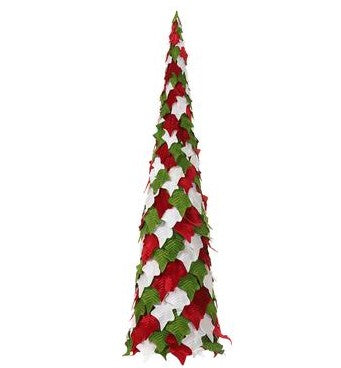 Holly Leaf Cone Topiary Mixed 60"