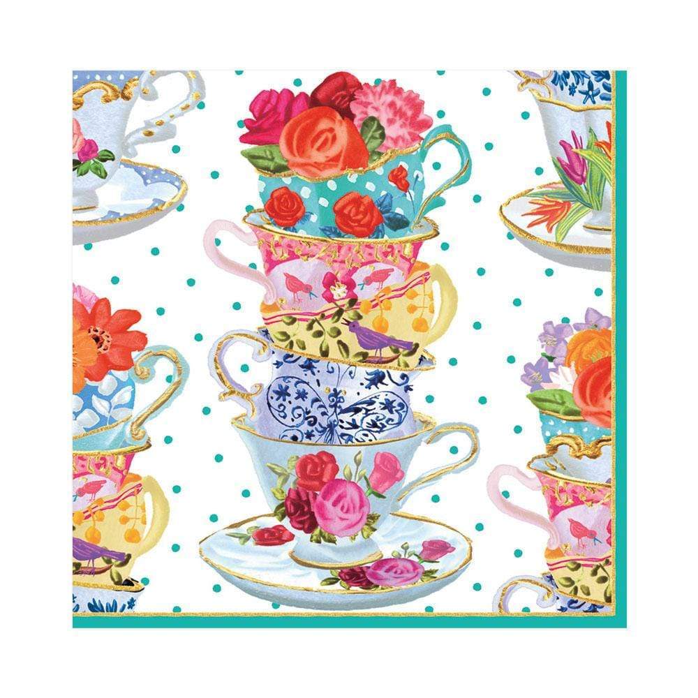 Tea Cups Paper Luncheon Napkins - 20 Per Package