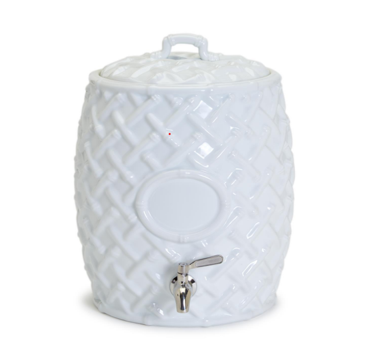 Faux Bamboo Fretwork Beverage Dispenser
