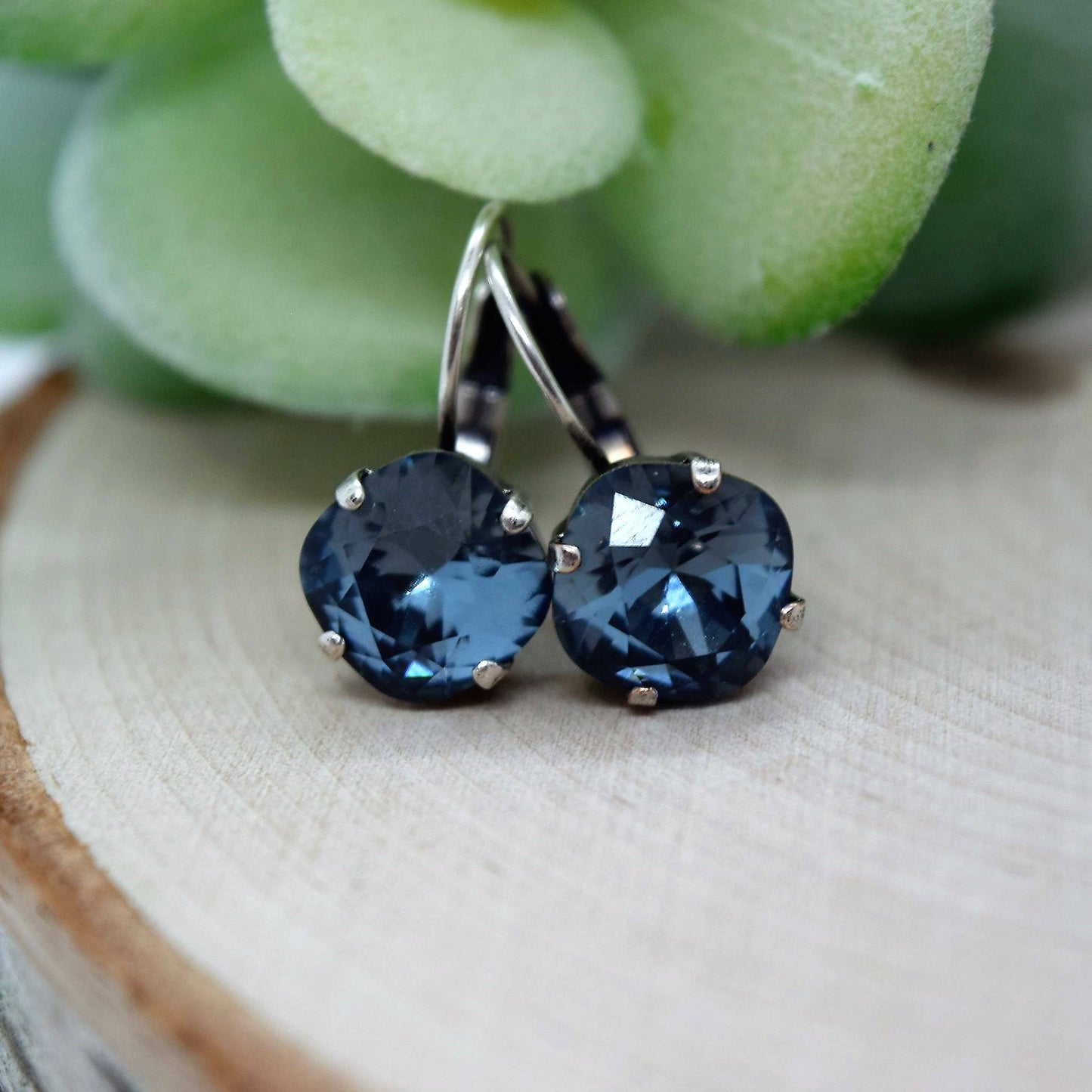 Selma Cushion Cut Earring Denim