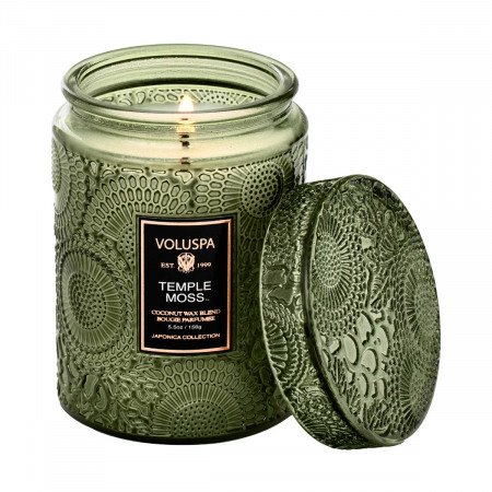Temple Moss Embossed Small Jar Candle