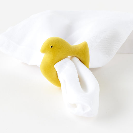 Flocked Peeps Napkin Ring, Resin