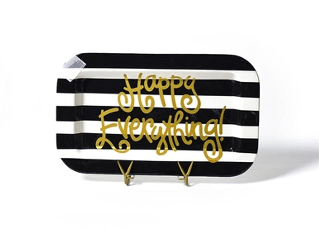 Black Stripe Mini Happy Everything! Rectangle Platter