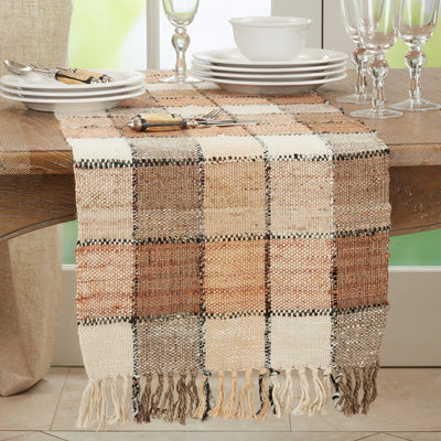 Natural Checkered Runner