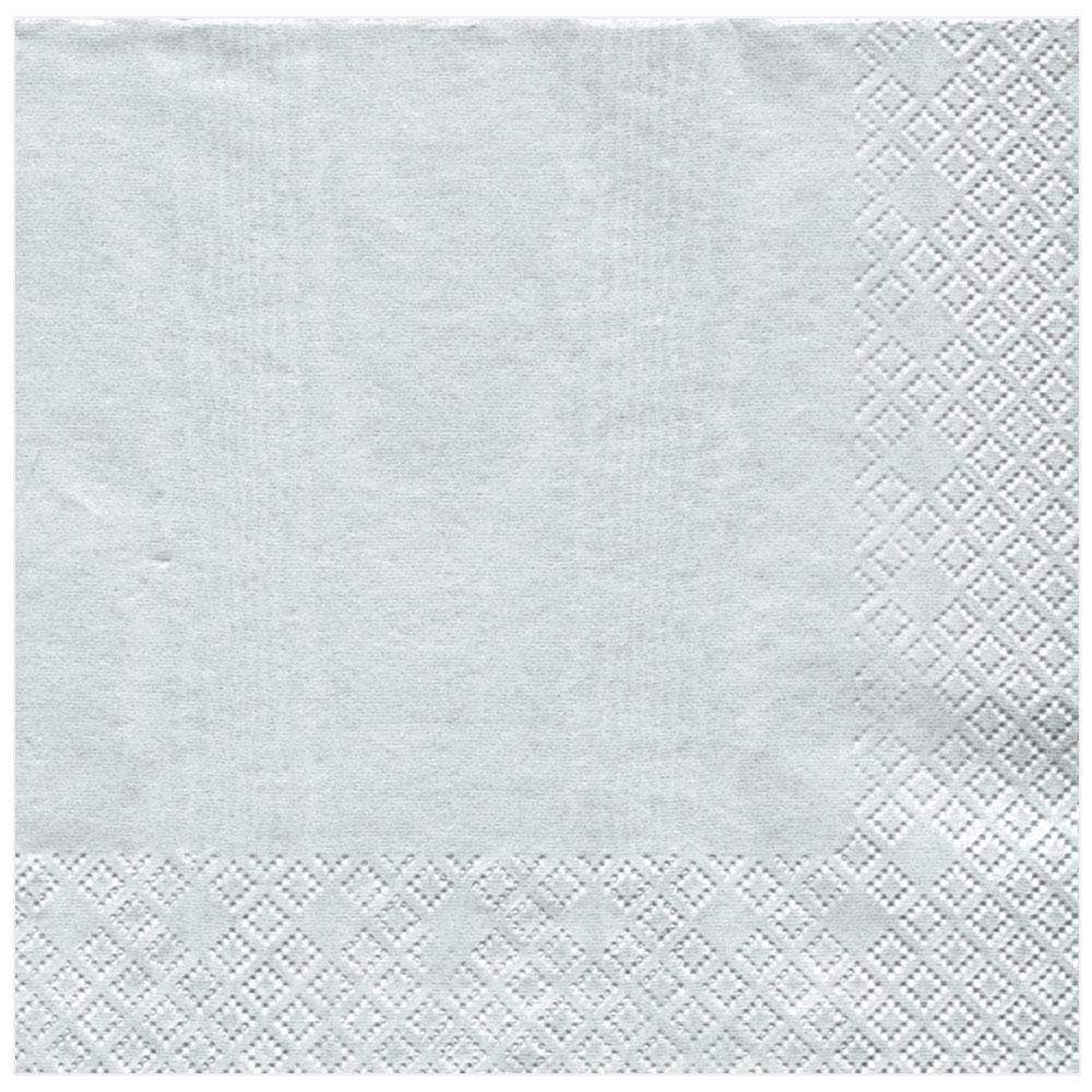 Moiré Paper Dinner Napkins in Platinum - 20 Per Package