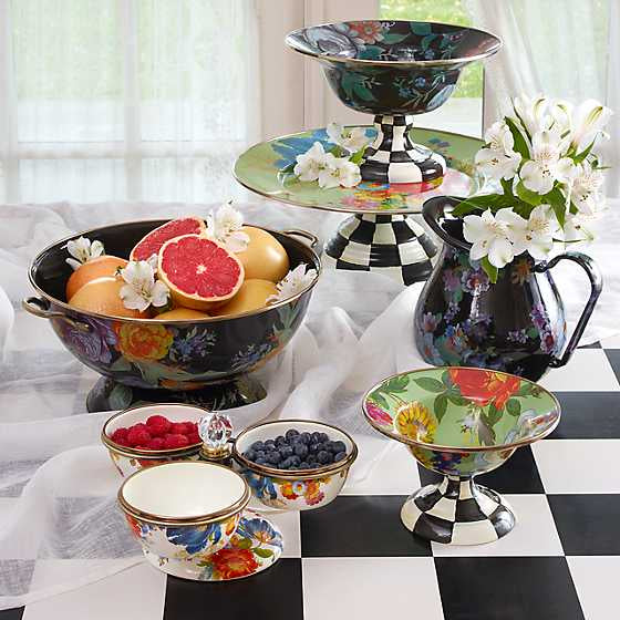 Flower Market Large Compote - Black