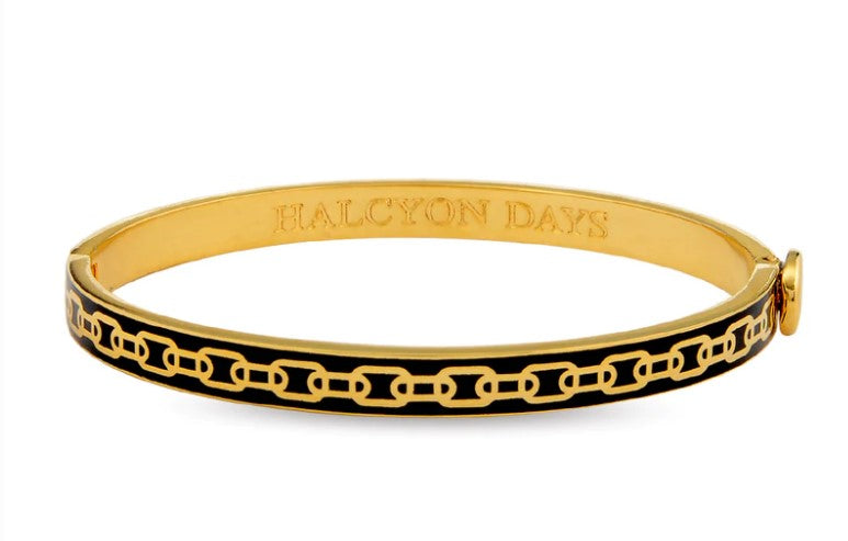 Skinny Chain Black & Gold Bangle