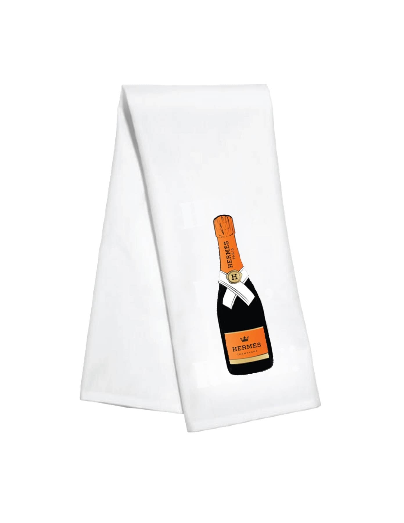 Kitchen Towel - Hermes Champagne Bottle