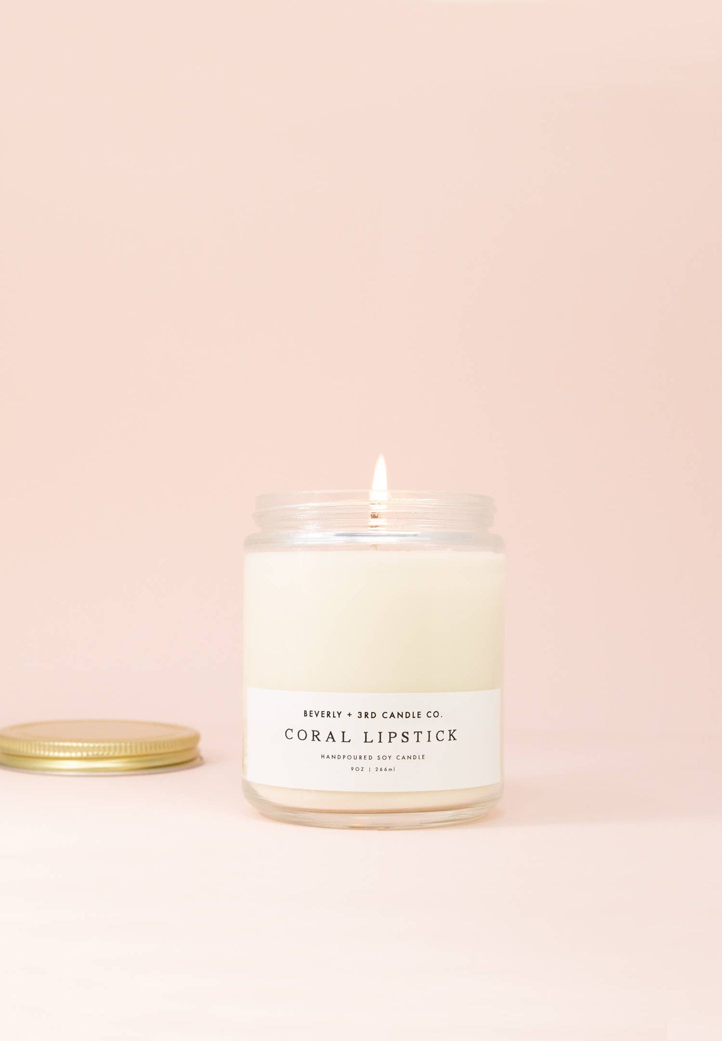 9 oz Coral Lipstick Candle - Regular Wick
