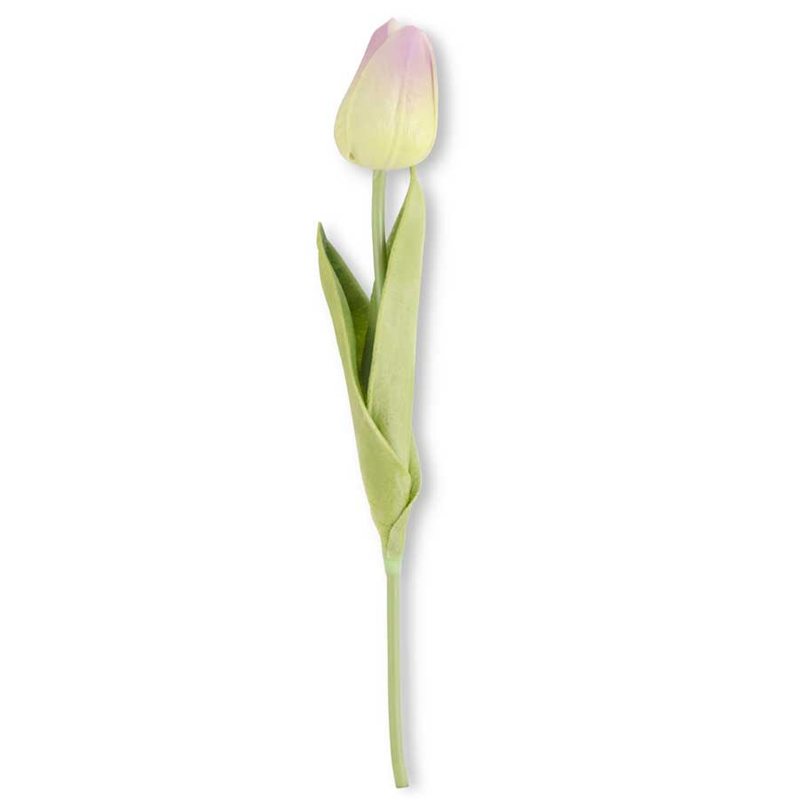 Green/Purple Real Touch Mini Tulip Stem