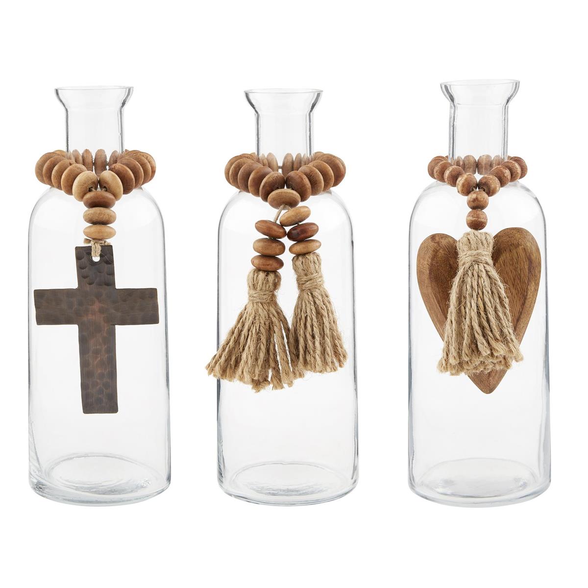 Cross Bead Bud Vase