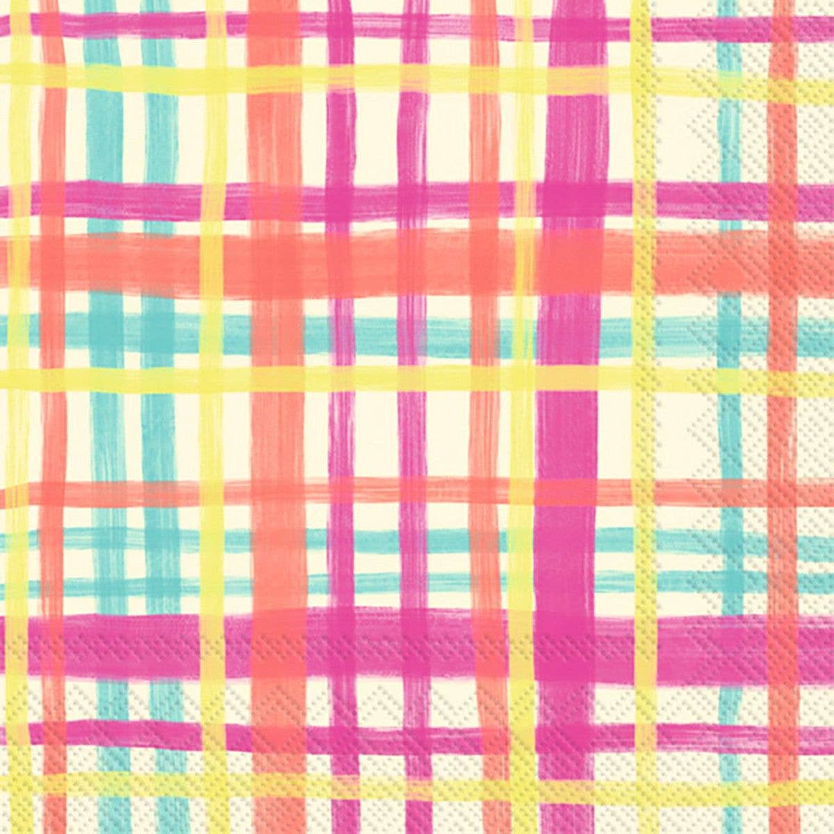Paper Cocktail Napkins Art Pop Plaid