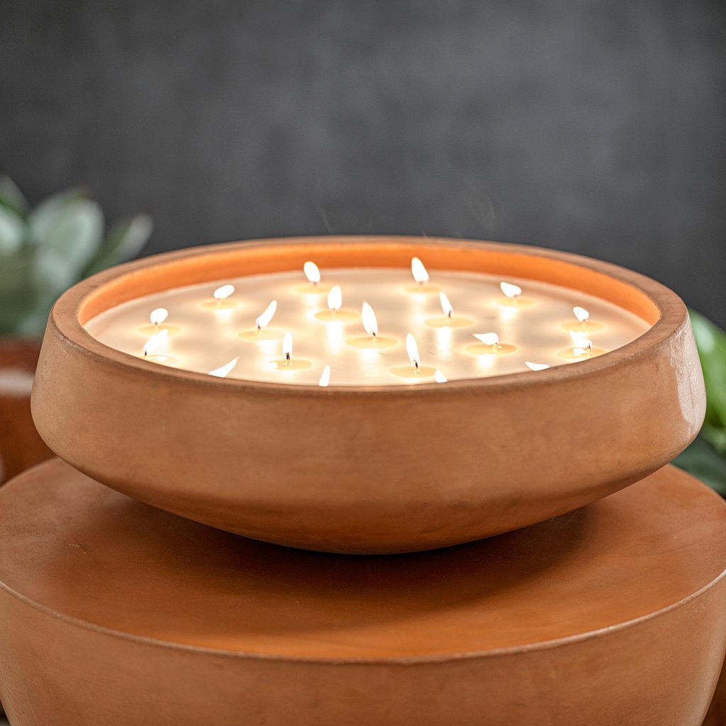 San Miguel Outdoor Concrete Scented Candle - Terracotta Finish - 20 wicks