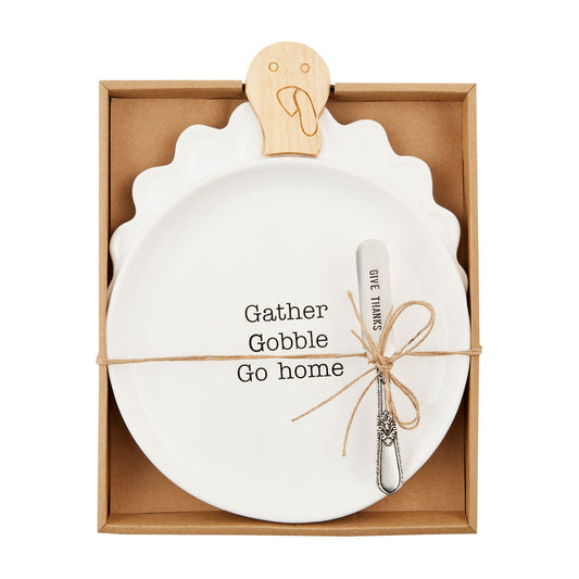 Ceramic Turkey Cheese Plate