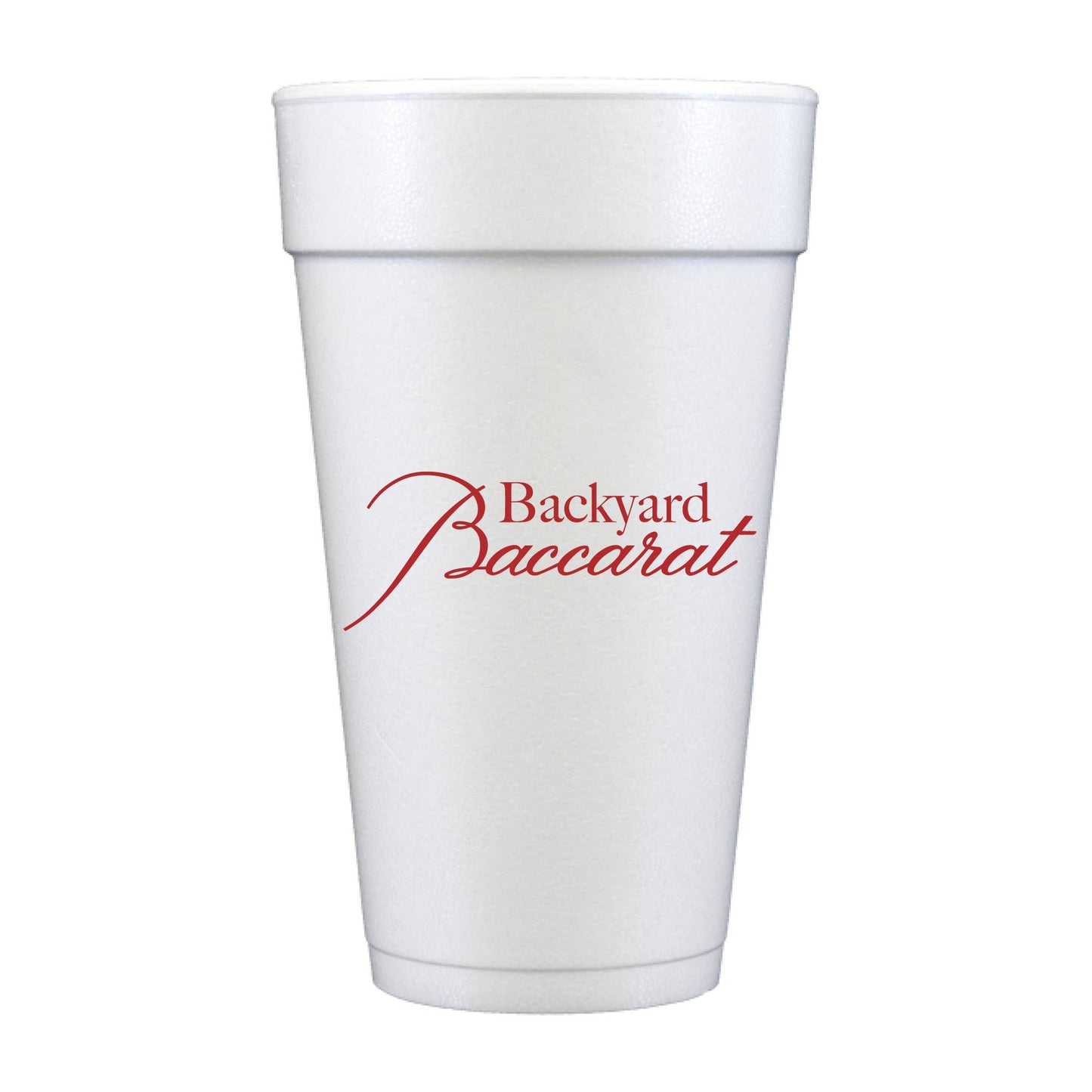 Backyard Baccarat Foam Cups - Set of 10 Cups 20oz