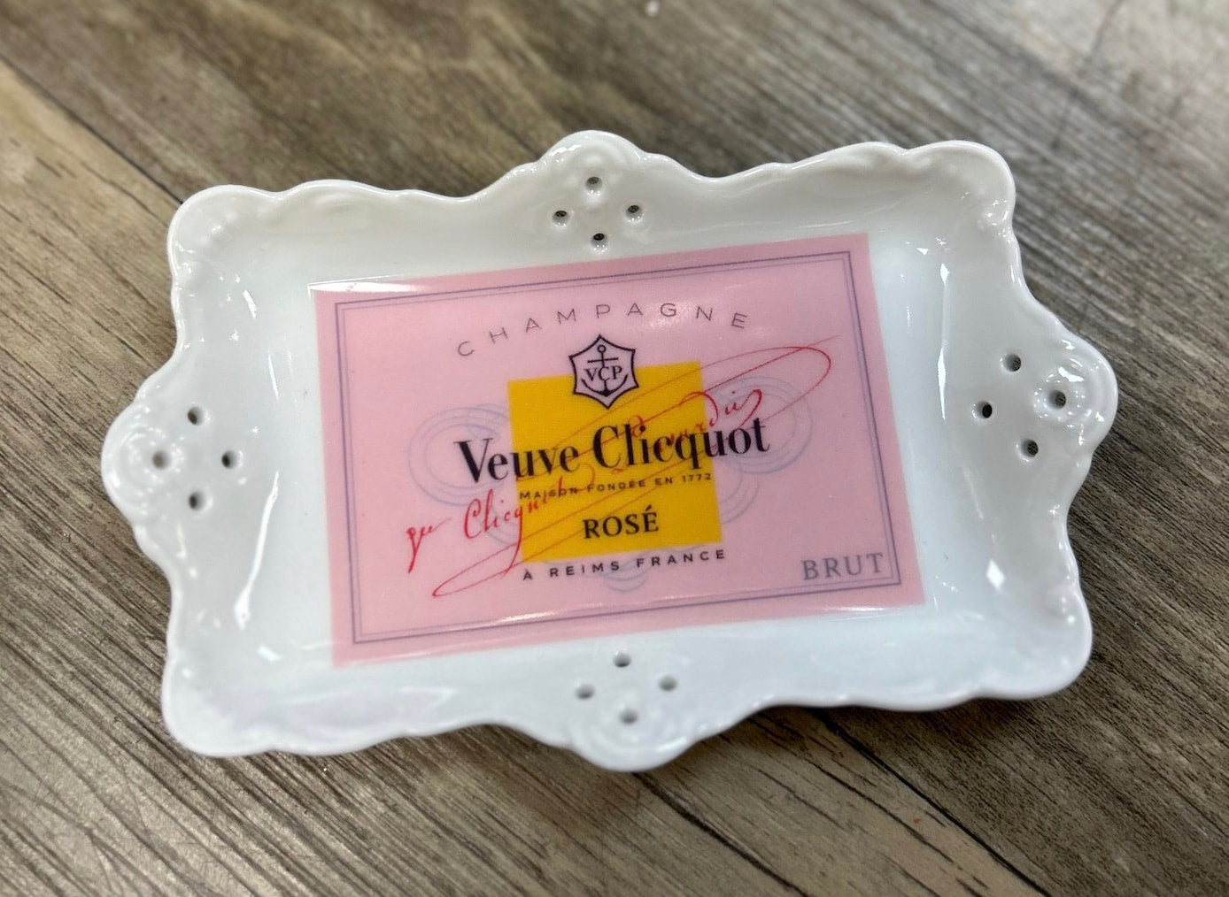 Pink Veuve Trinket Tray