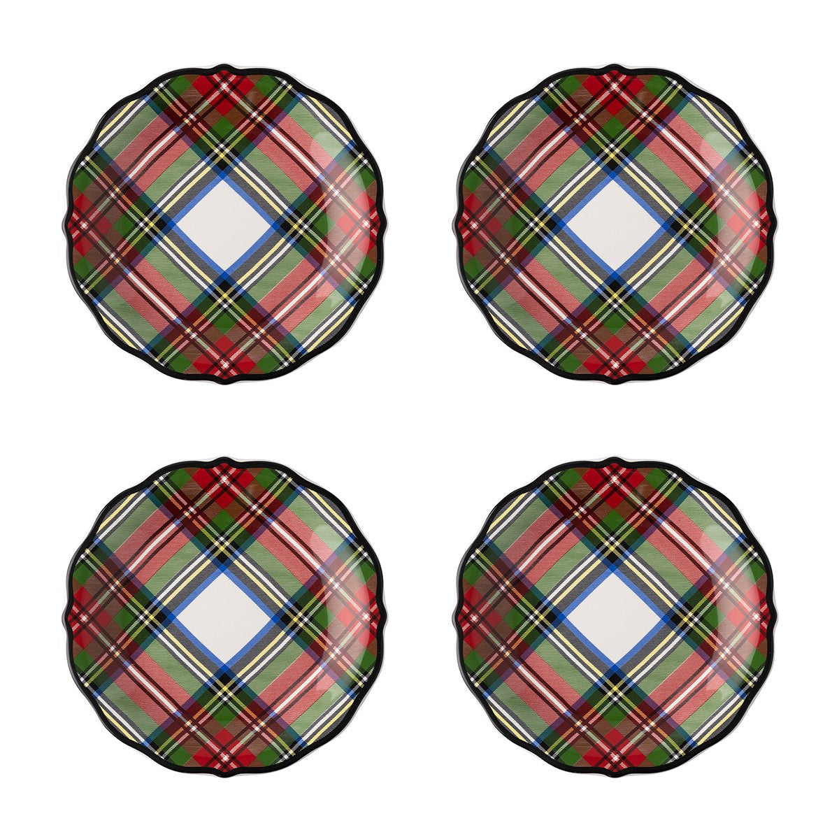 Stewart Tartan Cocktail Plates Set/4